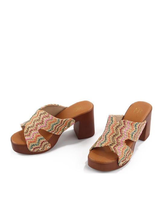 Mules with Chunky High Heel