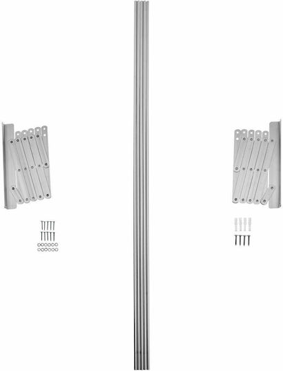 ZEP Klappbarer Wand-Kleiderständer aus Aluminium mit Aufhängelänge 6m