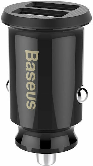 Baseus Auto-Ladegerät 10W 3.1A mit Anschlüssen: 2xUSB Schwarz Farbe