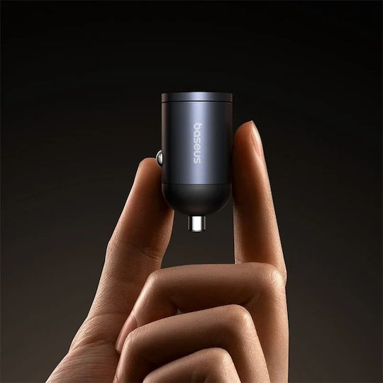 Baseus Tiny Star Mini Φορτιστής Αυτοκινήτου 30W 3.5A με Θύρες: 1xUSB 1xType-C Μαύρο Χρώμα