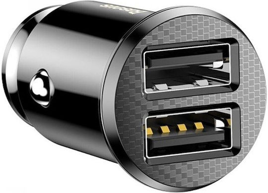 Baseus Auto-Ladegerät 10W 3.1A mit Anschlüssen: 2xUSB Schwarz Farbe