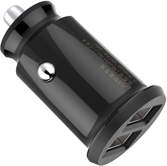 Baseus Auto-Ladegerät 10W 3.1A mit Anschlüssen: 2xUSB Schwarz Farbe