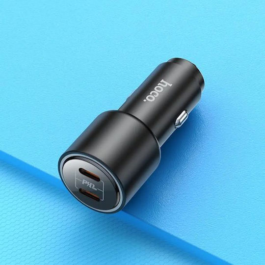 Hoco Nz3 Φορτιστής Αυτοκινήτου 20W Γρήγορης Φόρτισης με Θύρες: 2xType-C Μαύρο Χρώμα