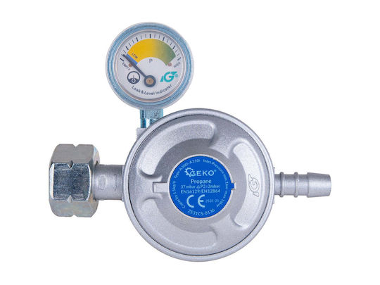 Propangas-Butangas-Anschlussset – Regler Manometer Klemmen Schlauch 2m Geko G80545