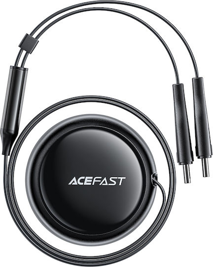Acefast Автомобилен Заряден Устройство 53W 3A с Портове 1xUSB-A 2xType-C с Type-C Кабел Черен Цвят