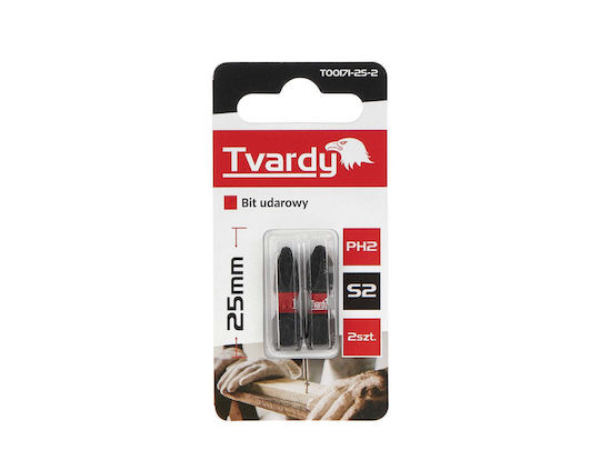 Impact Bit Set PH2 25 mm S2 Tvardy T00171-25-2