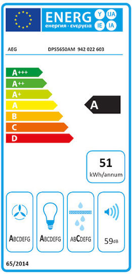 AEG Glisantă Hotă 60cm Inox