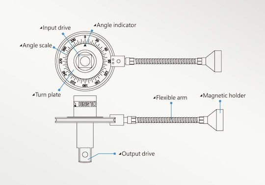 King Tony Unghiulometru 1/2" Magnetic