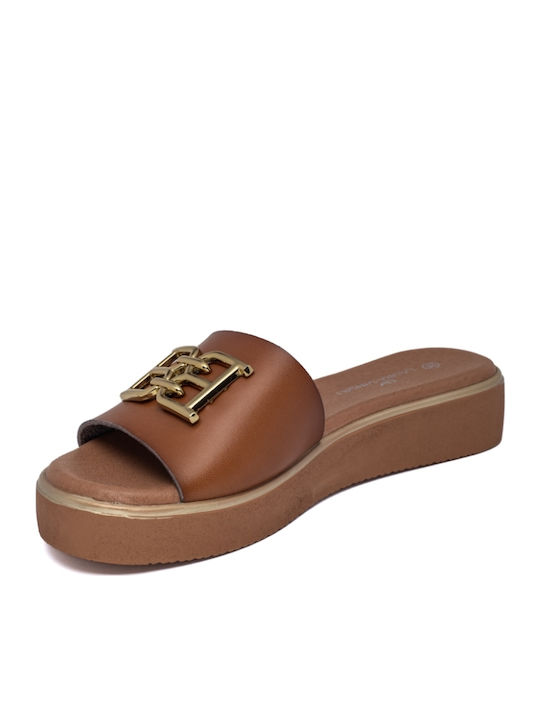 Women's Flat Sandals in Brown Color