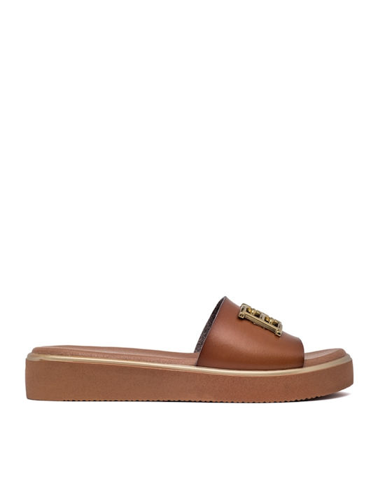 Women's Flat Sandals in Brown Color