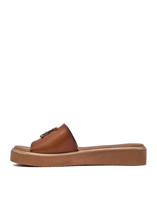 Women's Flat Sandals in Brown Color