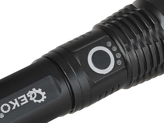 Xhp50 Tactical LED Flashlight 15W 1800mAh 1500lm IPX8 Geko G15122