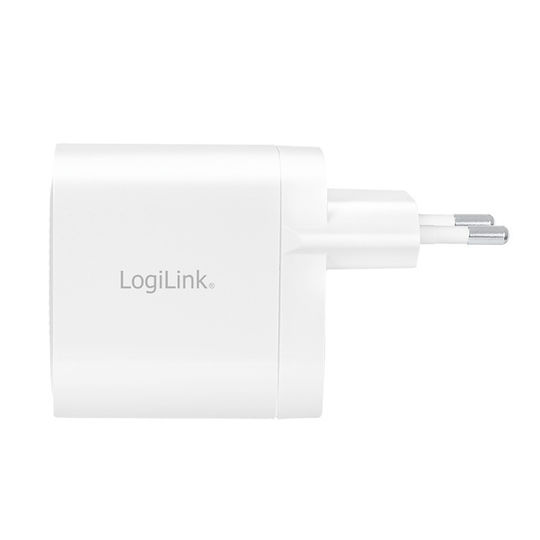 LogiLink Φορτιστής Χωρίς Καλώδιο GaN με 2 Θύρες USB-C 40W Power Delivery Λευκός (PA0282)