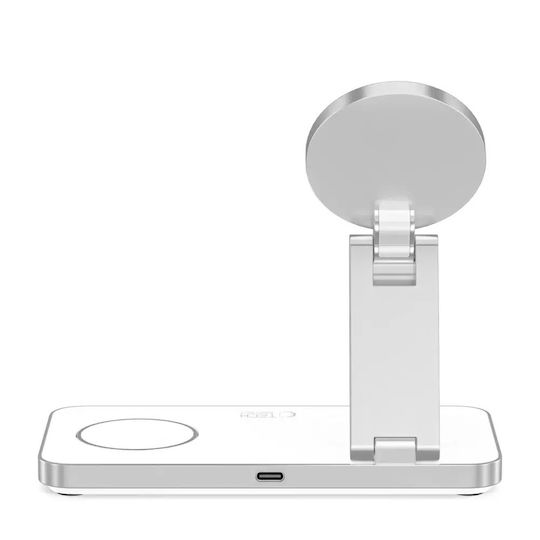Tech-Protect Magsafe Charger And USB-C - USB-C Cable 15W White (QI15W-A47 3in1 Magnetic)
