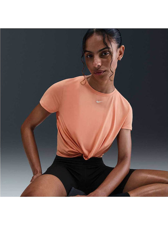One Classic Γυναικείο Crop Top Κοντομάνικο Πορτοκαλί