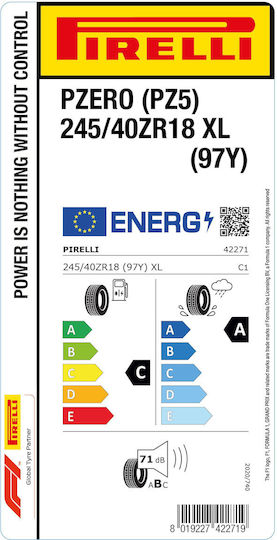Pirelli P Zero 245/40R18 97Y XL Θερινό Λάστιχο για Επιβατικό Αυτοκίνητο