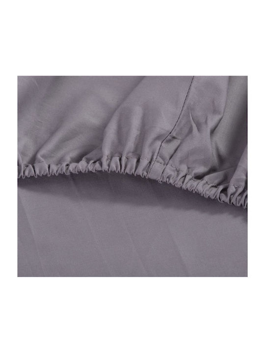 Nef-Nef Homeware Sheet King Size with Elastic 180x200+35cm. Basic Dark Grey