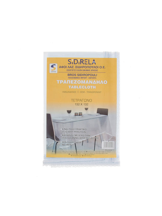 Sidirela Tablecloth with Lace Transparent 152x152cm