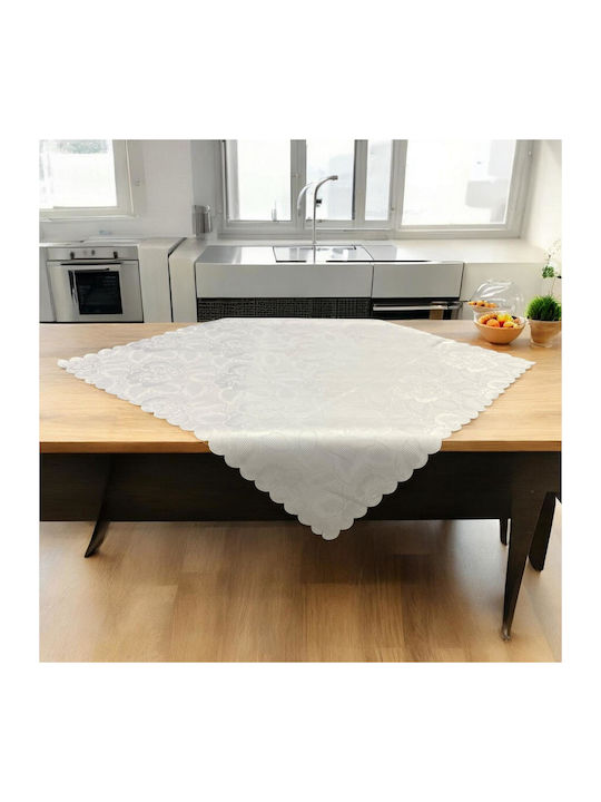 Linea Home Καρέ Τραπεζομάντηλο Αλέκιαστο Λευκό 90x90εκ.
