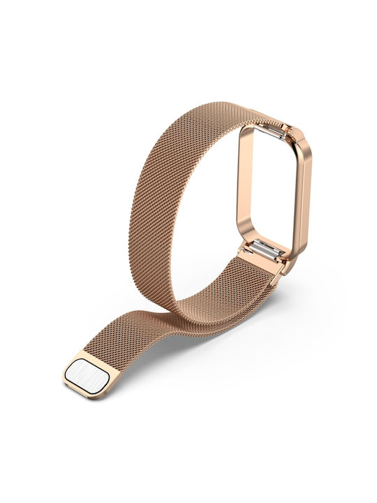 Milanese Protective Frame Λουράκι Ροζ Χρυσό (Xiaomi Smart Band 8 Active)