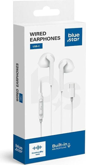 Blue Star Pa-m15c-r In-ear Handsfree Headphones with Connector USB-C White