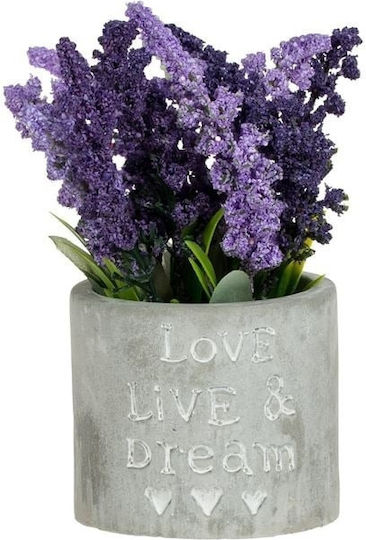 Ghiveci decorativ cu lavandă artificială, mesaj gravat Ø8x17 cm, gri Mo Gray Ghiveci decorativ cu lavandă artificială, mesaj gravat Ø8x17 cm, gri Mo Gray