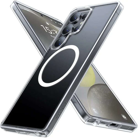Torras Guardian Magnetic Umschlag Rückseite Silikon Transparent (Galaxy S25 Ultra,Samsung S25 Ultra)