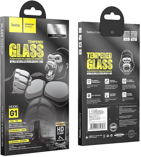 0.33mm Full Face Tempered Glass Μαύρο (iPhone 15)