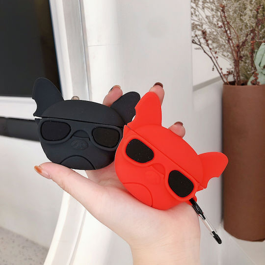 Lykl Bulldog Husă cu cârlig în culoarea Roșu pentru Apple AirPods Pro