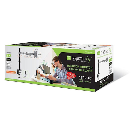 Techly Стойка Монитор до 32" с Рамо Сребриста (ICA-LCD-503BK)