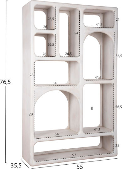Handyr Bookcase White 100x35x165cm