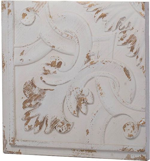 Artekko Wanddekoration Kawan Weiß aus Hölzernes 44,5x3,8x44,5cm 4Stücke