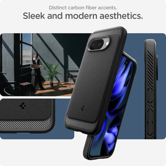 Spigen Rugged Armor (MagFit) Umschlag Rückseite Silikon 2mm Schwarz (Google Pixel 9a)