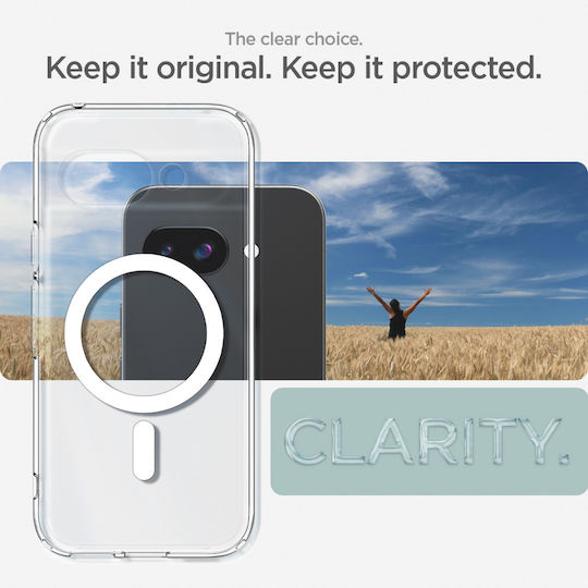 Spigen Ultra Hybrid Metal Ring (MagFit) Back Cover Silicon / Plastic 2mm Clear White (Google Pixel 9a)