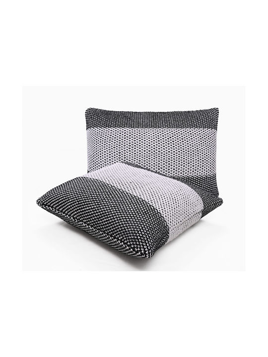 Liolios Home Sofa Cushion Honey Bee from 100% Cotton Black and White 50x50cm