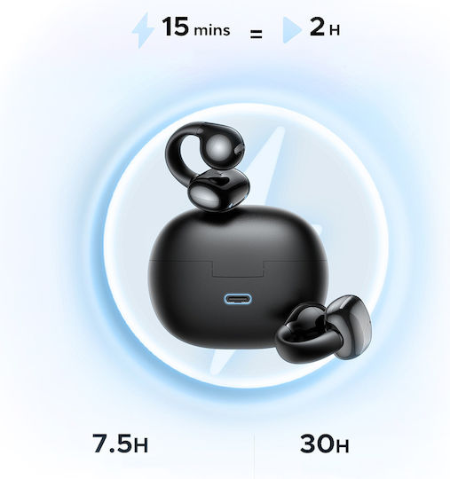Ugreen HiTune S3 Open Ear Bluetooth Handsfree Ακουστικά με Αντοχή στον Ιδρώτα και Θήκη Φόρτισης Μαύρα