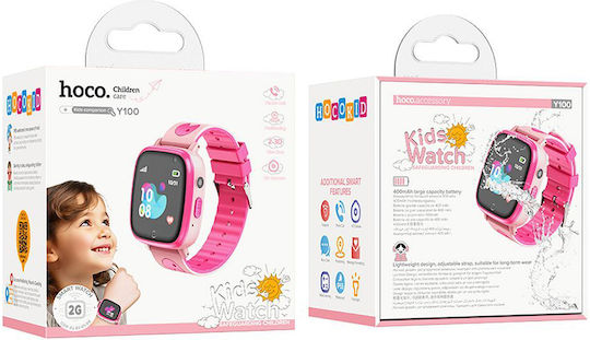 Hoco Y100 Smartwatch με SIM (Ροζ)