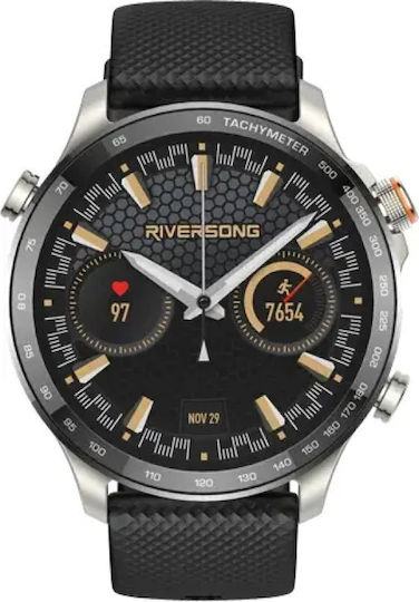 Riversong Motive 10 GT Smartwatch με Παλμογράφο (Μαύρο)