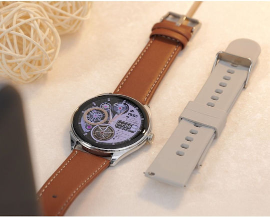 Hoco Y22 Call Version Smartwatch με Παλμογράφο (Ασημί)