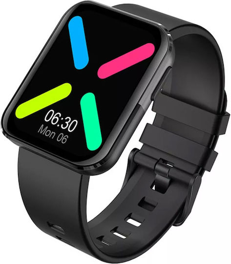 Kumi GT6 Smartwatch με Παλμογράφο (Μαύρο)