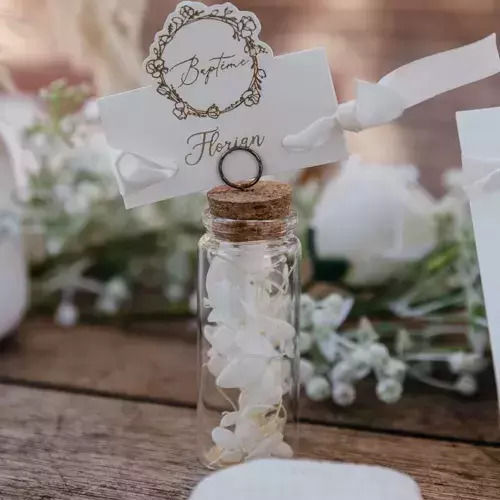 Glass Tube Dried Hydrangea Ecru 3.7 X 9 Cm Beauty Home