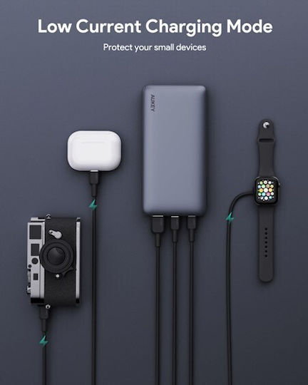 Aukey PB-Y43 Power Bank 20000mAh 65W with USB-A Output Port and 3 USB-C Output Ports Power Delivery PPS Black