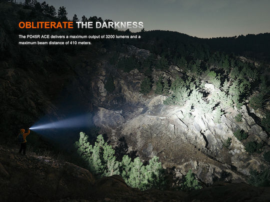 Fenix Επαναφορτιζόμενος Φακός Κεφαλής LED IP68 με Μέγιστη Φωτεινότητα 3200lm