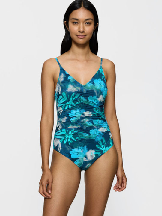 Summer Fleur Ολόσωμο Μαγιό Floral Blue