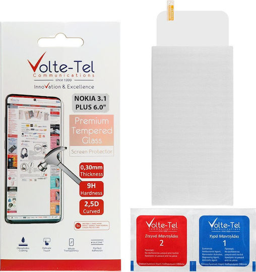 Volte-Tel Adeziv complet Full Face Tempered Glass (Nokia 3.1 Plus) 8223105