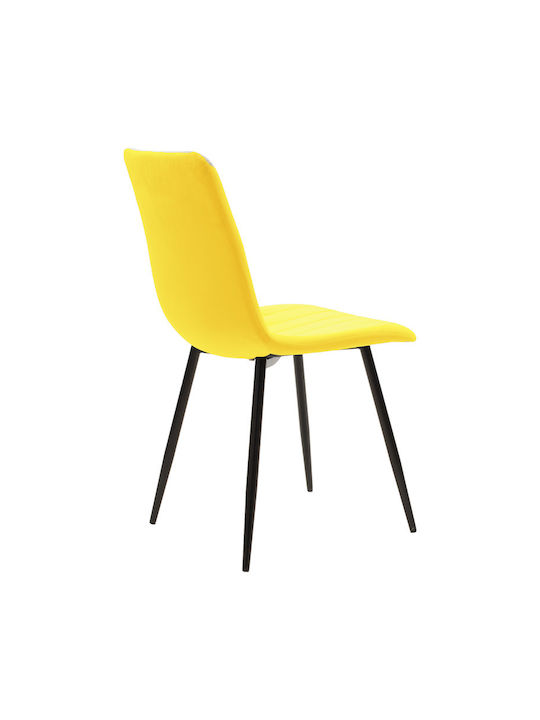 Noor Dining Room Velvet Chair Yellow Velvet 44x53x86cm