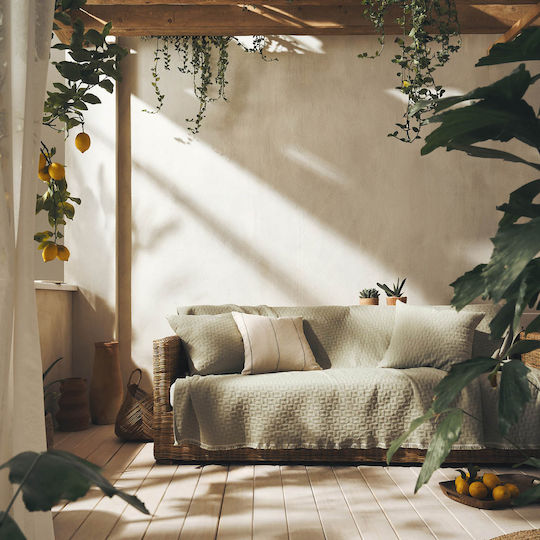 Gofis Home Eliena Τετραθέσιου Καναπέ Π180xΜ350cm Smoke Green 402/07