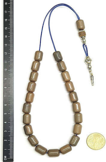 Roloi Komboloi Mastic Worry Beads Gray 31cm