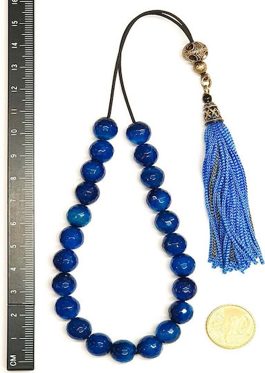 Roloi Komboloi Agate Worry Beads Blue 30cm