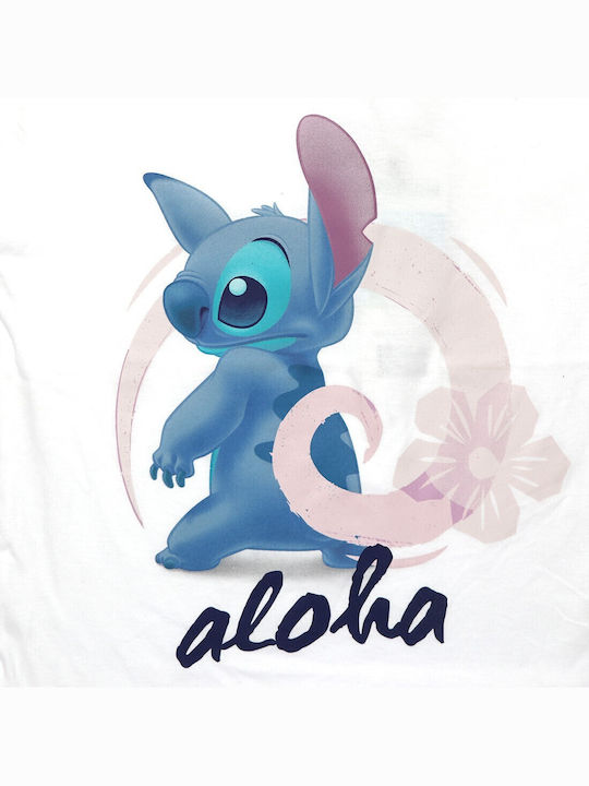 Детски Комплект със Шорти Летен 2 Части Бял Lilo & Stitch
